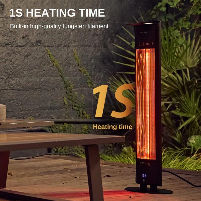 EAST OAK 1500W Electric Patio Heater with IP65 Tip-over Protection Waterproof