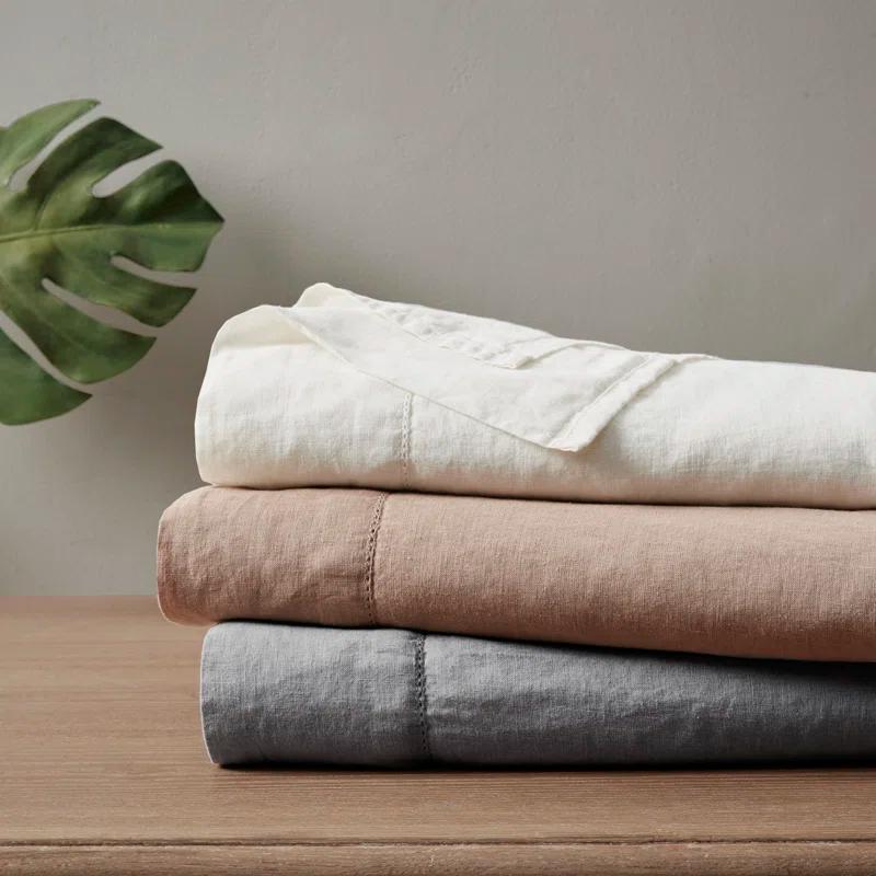 Madison Park Linen Blend 4 Piece Sheet Set