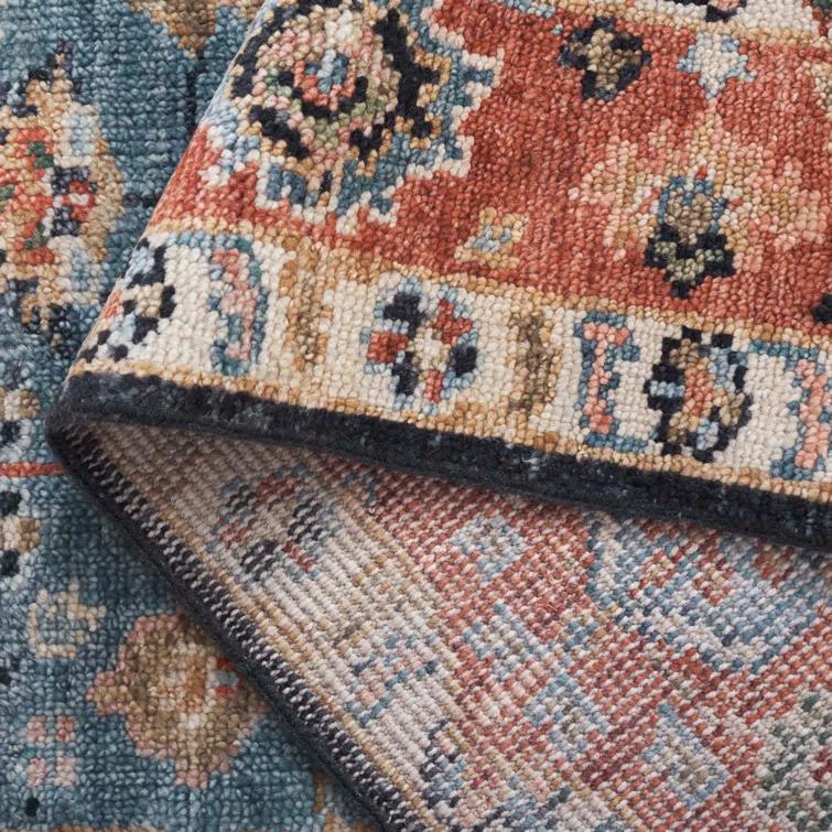 Samarkand SRK117 Hand Knotted Area Rug - Blue/Red - 6'x9' - Safavieh.