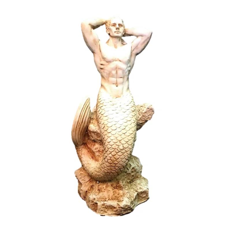 HomeStyles Life's a Beach Sexy Merman Mermaid on Coastal Rock Statue