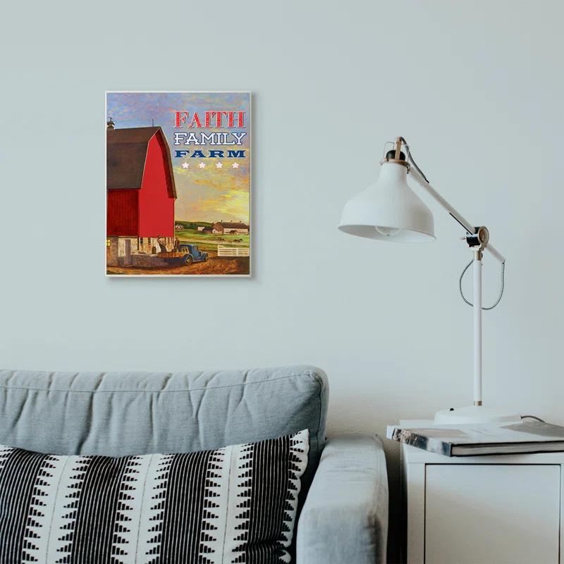 Stupell Industries " Faith Family American Farm Rustic Word Design " by The Saturday Evening Post