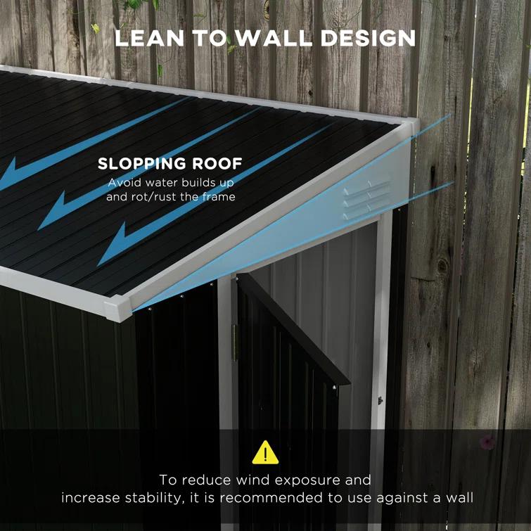 Outsunny Metal Lean-to Storage Shed