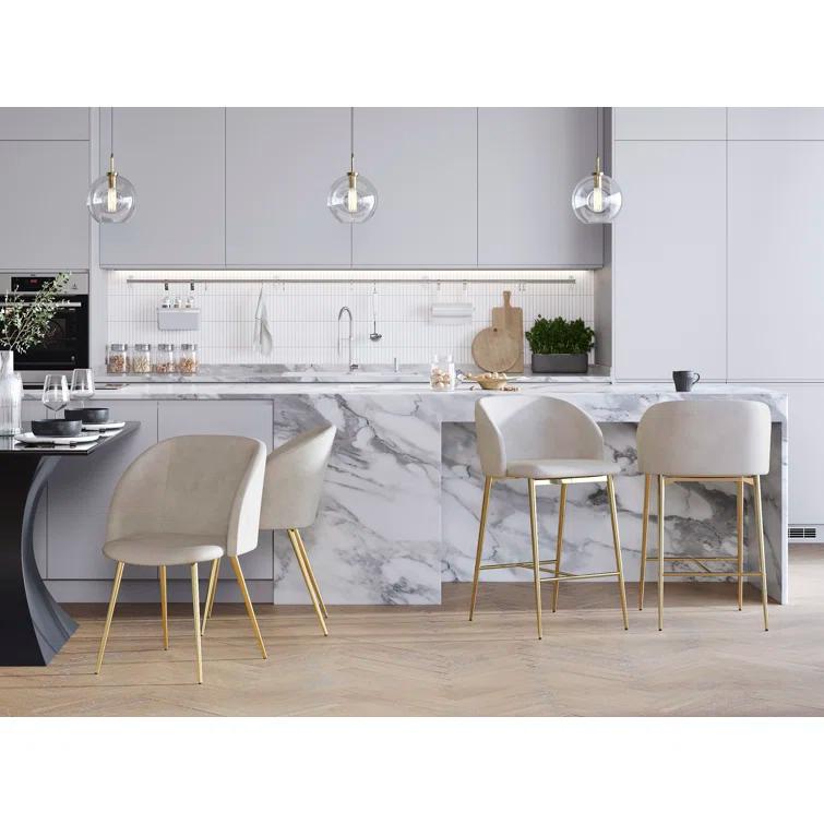 LumiSource Upholstered Counter Stool with Metal Frame