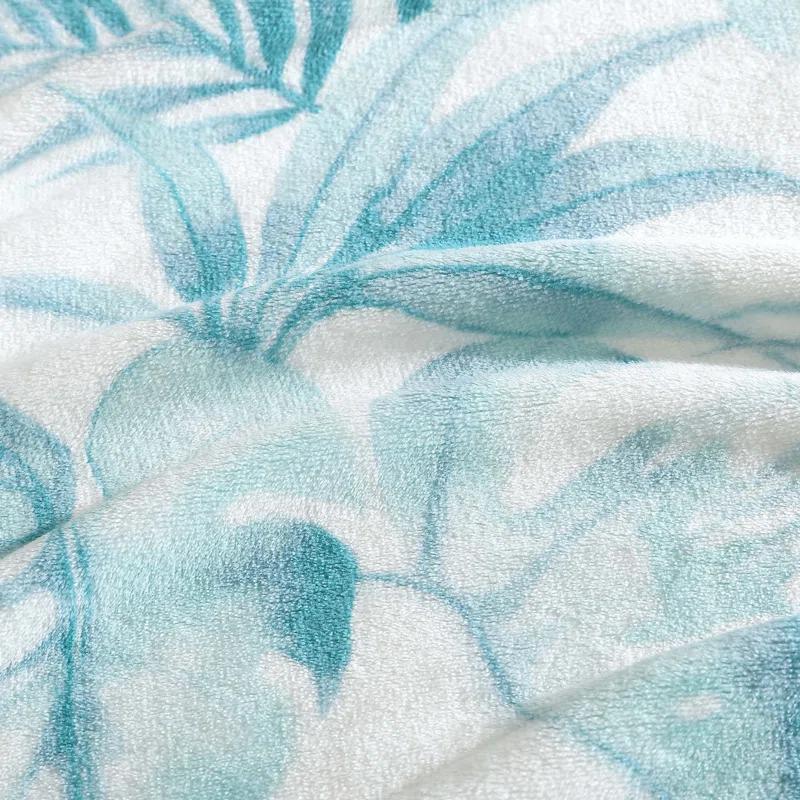 Tommy Bahama Home Wallpaper Leaves Plain Weave / Muslin Throw Blanket