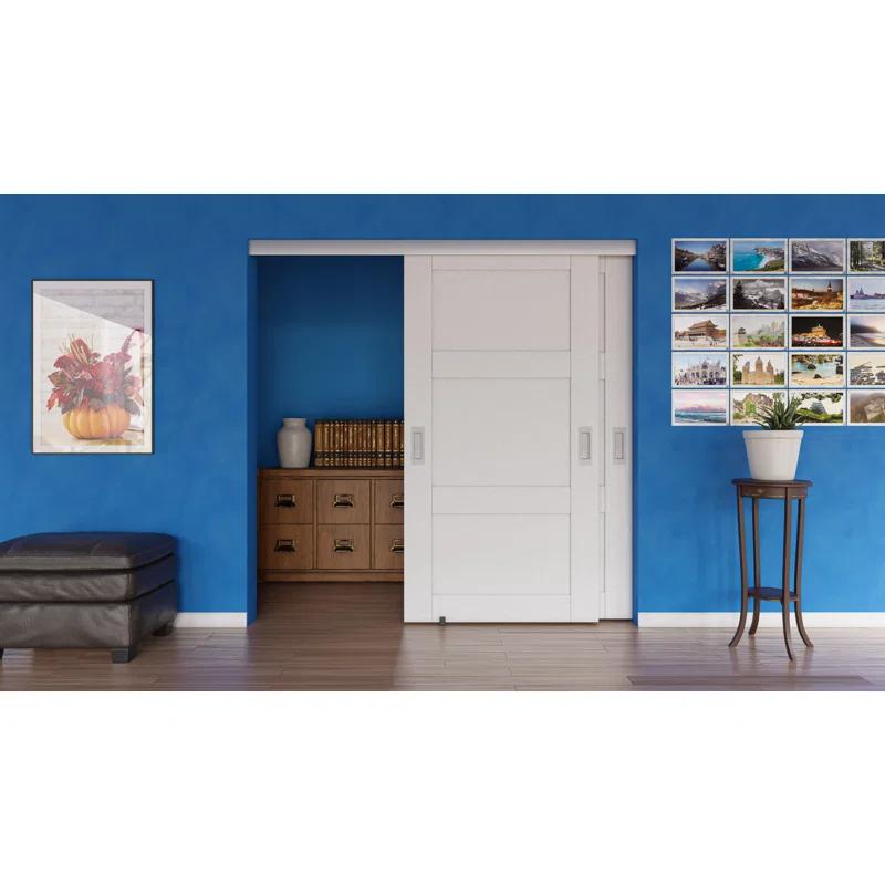 Villar Home Designs 3 Pack Heavy Duty Sliding Bypass Door Hardware KIT Set 72 Inch for Bypass Doors