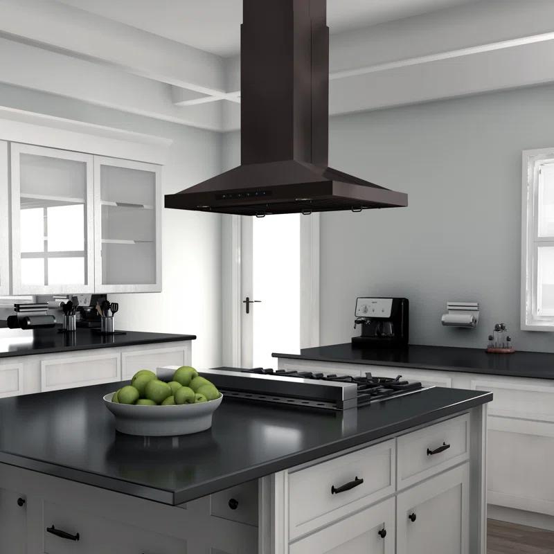 36 in. Convertible Vent Isl& Mount Range Hood in Stainless Steel (GL2i-36)
