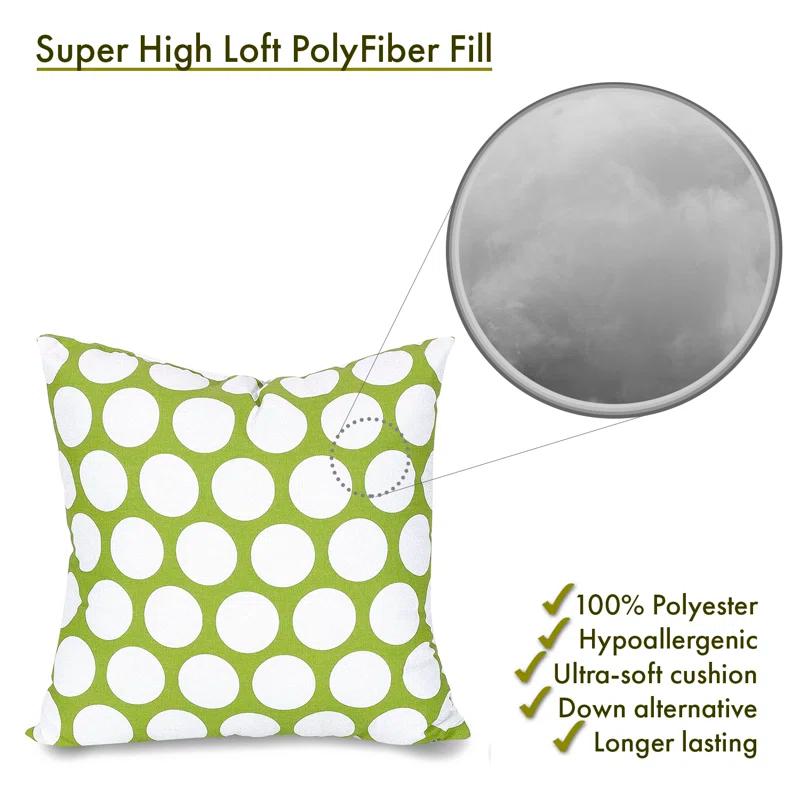 Majestic Home Goods Polka Dot Polka Dots Down Throw Pillow