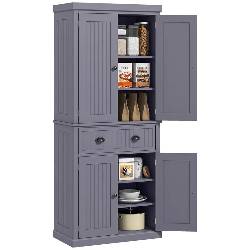 Winston Porter 72" Kitchen Pantry Cabinet Cupboard with Doors