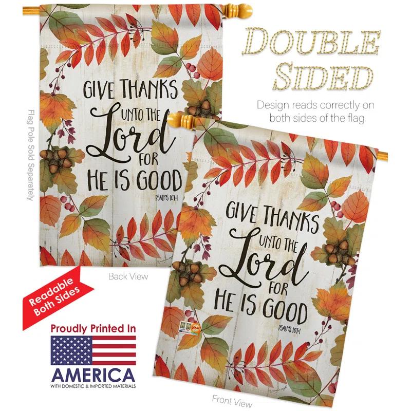 Breeze Decor Double Sided 40'' H x 28'' W Polyester Thanksgiving House Flag