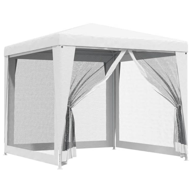 vidaXL Metal Party Tent with 4 Mesh Sidewalls