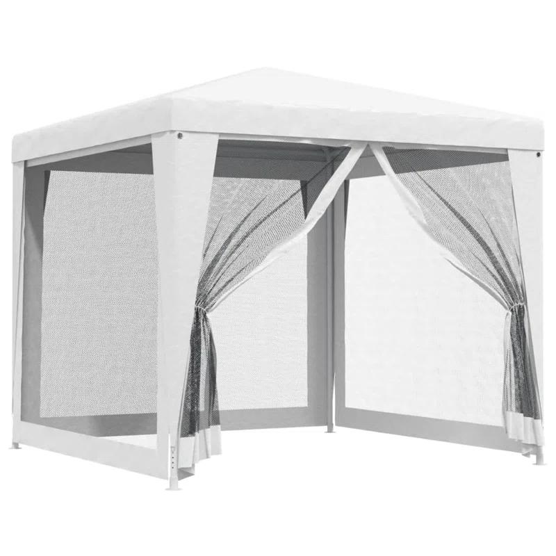 vidaXL Metal Party Tent with 4 Mesh Sidewalls