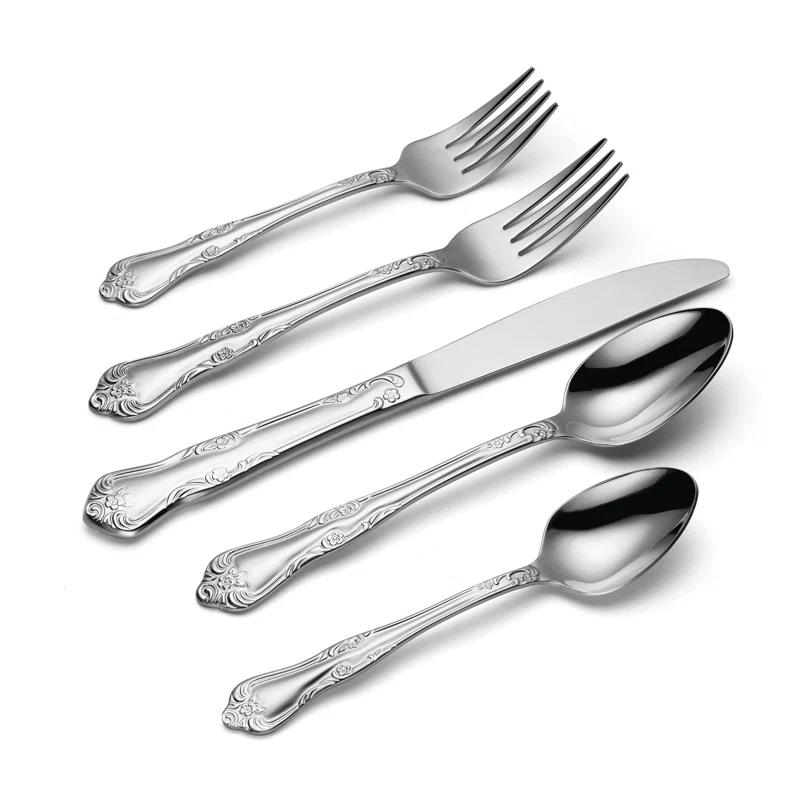 Oneida Oneida Azalea 45 Piece Everyday Flatware Set, Service For 8