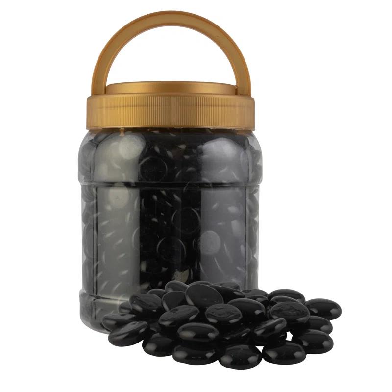 Pure Garden 10lbs Fire Pit Glass Rocks - 3/4-Inch Glass Marbles for Fireplaces, Landscape, Aquariums, or Vases