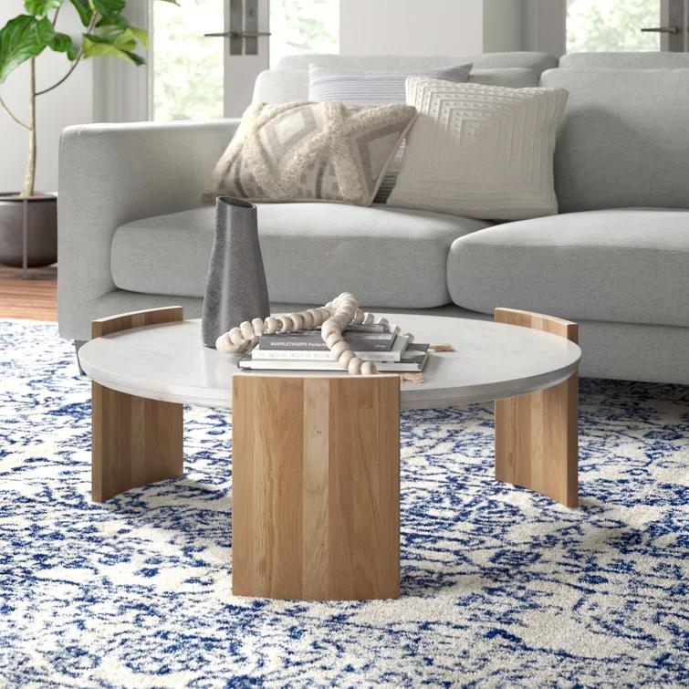 Whilem Round Coffee Table - White