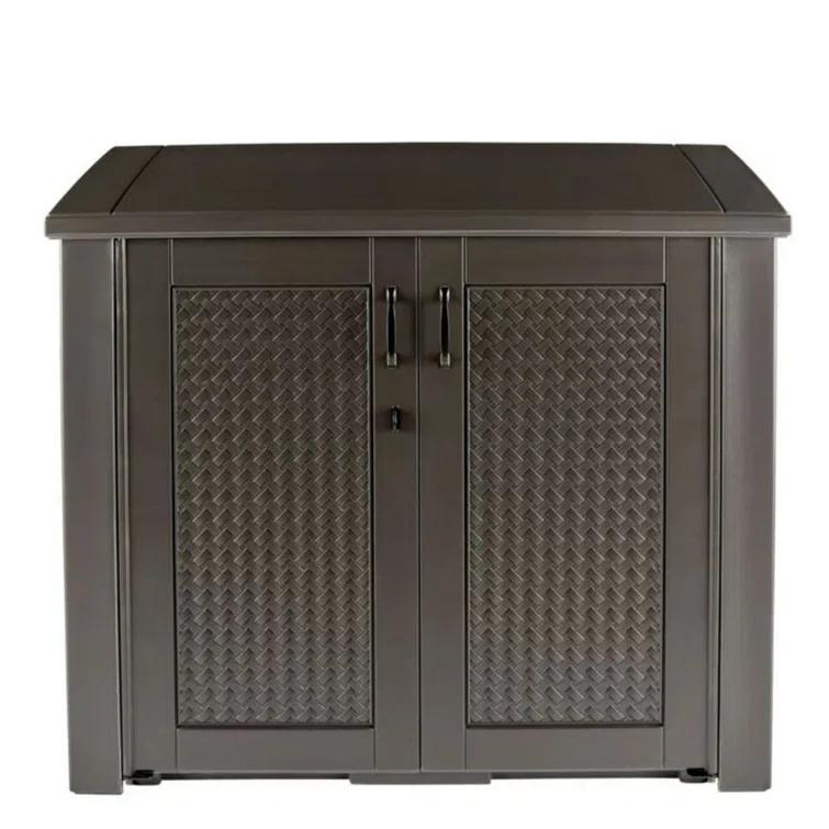 CG INTERNATIONAL TRADING 123 Gallon Water Resistant Lockable Deck Box in Brown | Wayfair