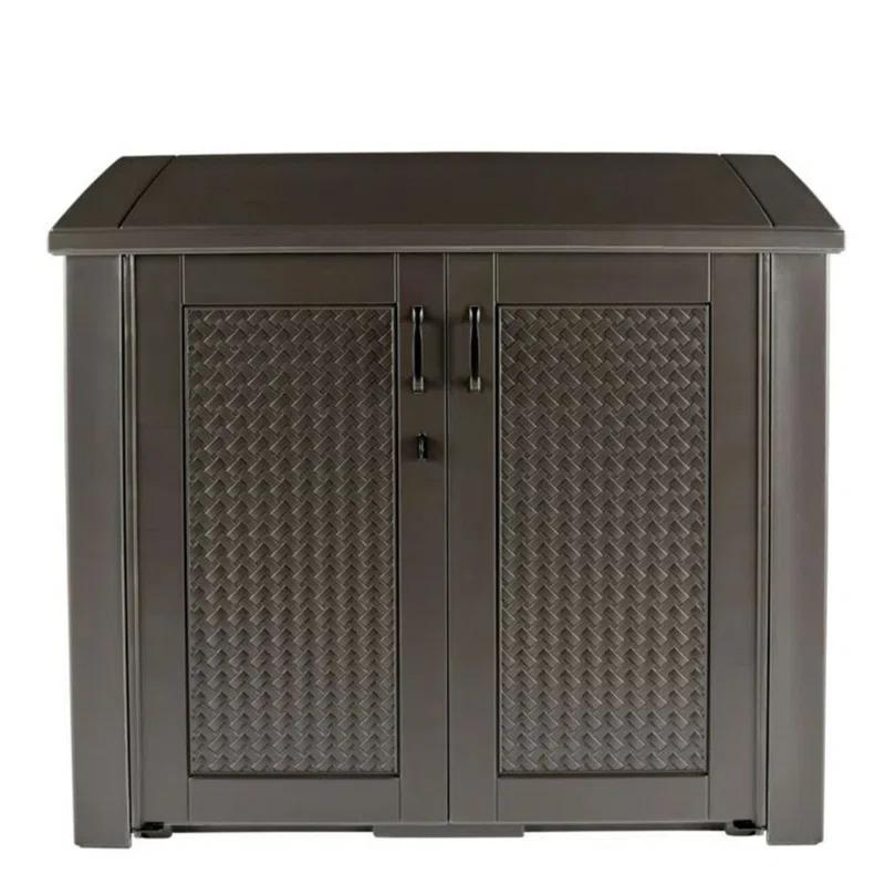 CG INTERNATIONAL TRADING 123 Gallon Water Resistant Lockable Deck Box in Brown | Wayfair