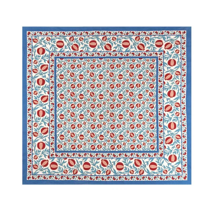 Square Floral Cotton Tablecloth