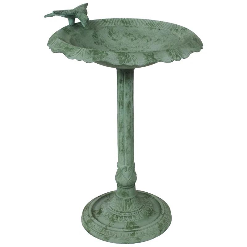Garden Visitor Freestanding Cast Aluminum Outdoor Bird Bath