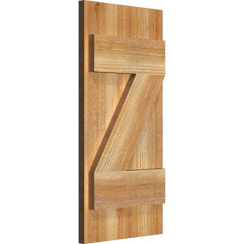 Ekena Millwork TimberCraft 5 3/8" Boards Joined Board-n-Batten Shutters w/Z-Bar, Western Red Cedar (Per Pair) (Set of 2)