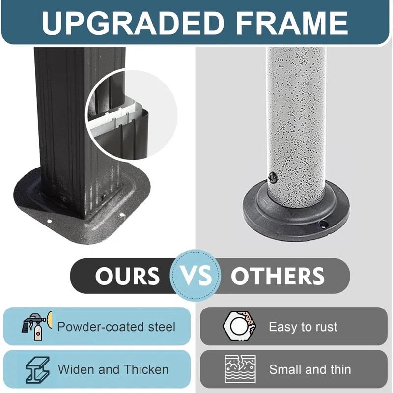 VODYXSEP Hardtop Grill Gazebo, Outdoor BBQ Gazebo With Double Galvanized Steel Roof, Patio Grill Canopy With 2 Cabinets And Ceiling Hooks For Backyard, Lawn, Garden