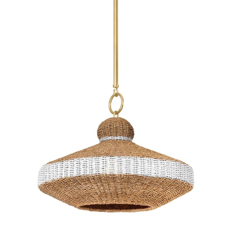 Hudson Valley Lighting Bethel 1 - Light Golden/Natural Shaded Pendant