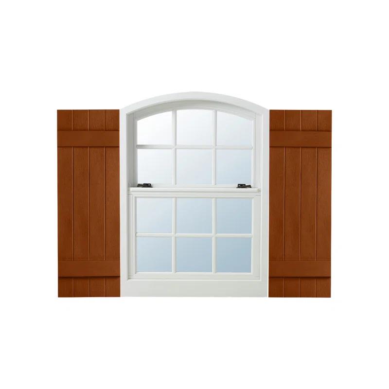 Alpha Shutters Four Board and Batten Closed Vinyl Shutters Pair (Set of 2)