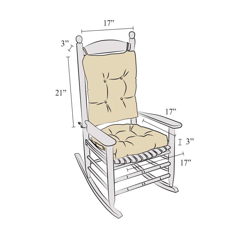 Klear Vu Outdoor 3'' Rocking Chair Seat / Back Cushion