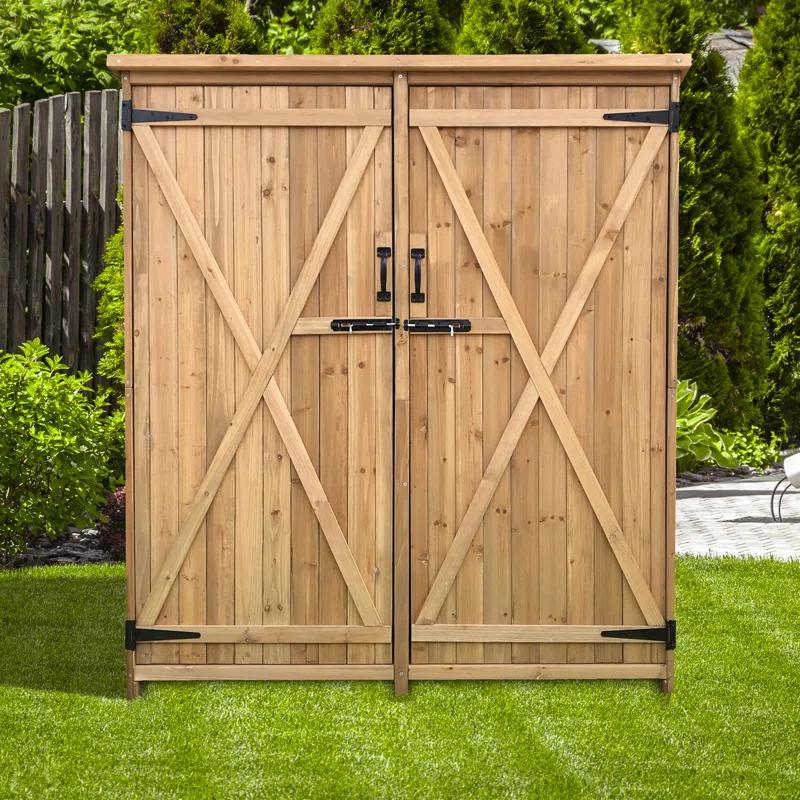 Hanover 5 ft. W x 1 ft. 5 in. D Solid Wood Storage Shed