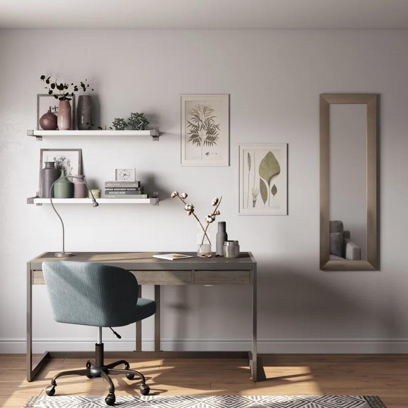 Simpli Home Erina Solid Acacia Wood Desk, Industrial Style with Keyboard Tray and 2 Drawers & Reviews | Wayfair