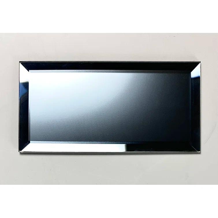 Abolos Frosted Reflections 3 in. x 6 in. Matte Glass Mirror Beveled Subway Decorative Kitchen & Bathroom Wall Tile