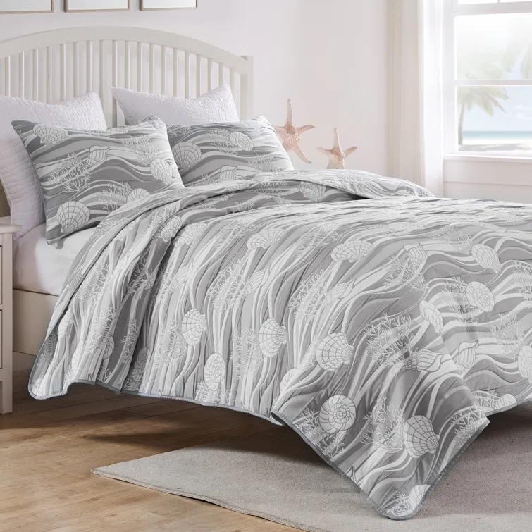 Greenland Home Fashions Coastal Paradise Jacquard Coverlet Set