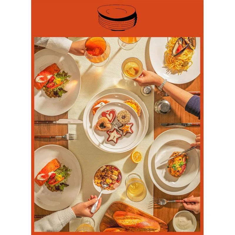 Hokku Designs 6 Inches Small Appetizer Plates Matte Porcelain, Elegant Mini Size Round Serving Plates For Dessert, Salad, Snacks, Set Of 6