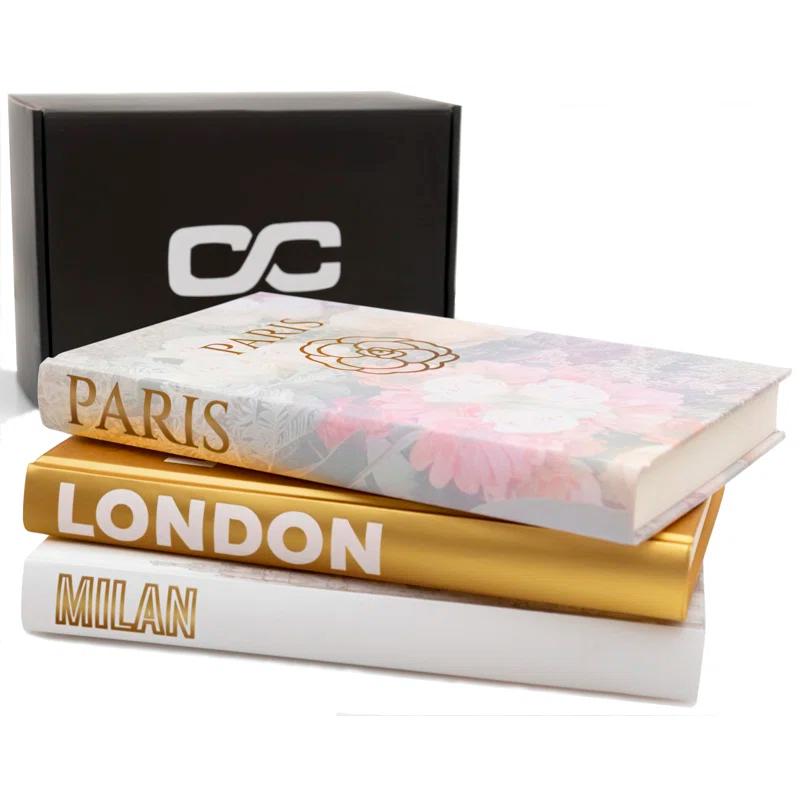 Latitude Run® Decorative Books for Home - Shelf Decor Accents - Set of 3