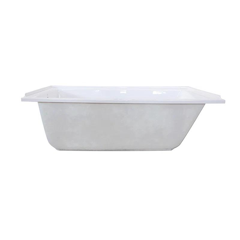 Kingston Brass Aqua Eden 60-Inch Acrylic Rectangular Drop-In Tub