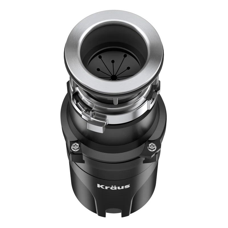 Kraus 1/3 HP WasteGuard High-Speed Ultra-Quiet Motor Garbage Disposal with Quick Connect Mount