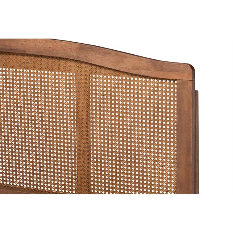 Kelly Clarkson Home Lilliana Platform, Vintage Vibe, Queen Bed, Ash Walnut Rattan, 63.78'' W X 85.43'' L X 48.19'' H