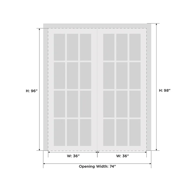 SARTODOORS 2466 Solid + Manufactured Wood Paneled French Doors