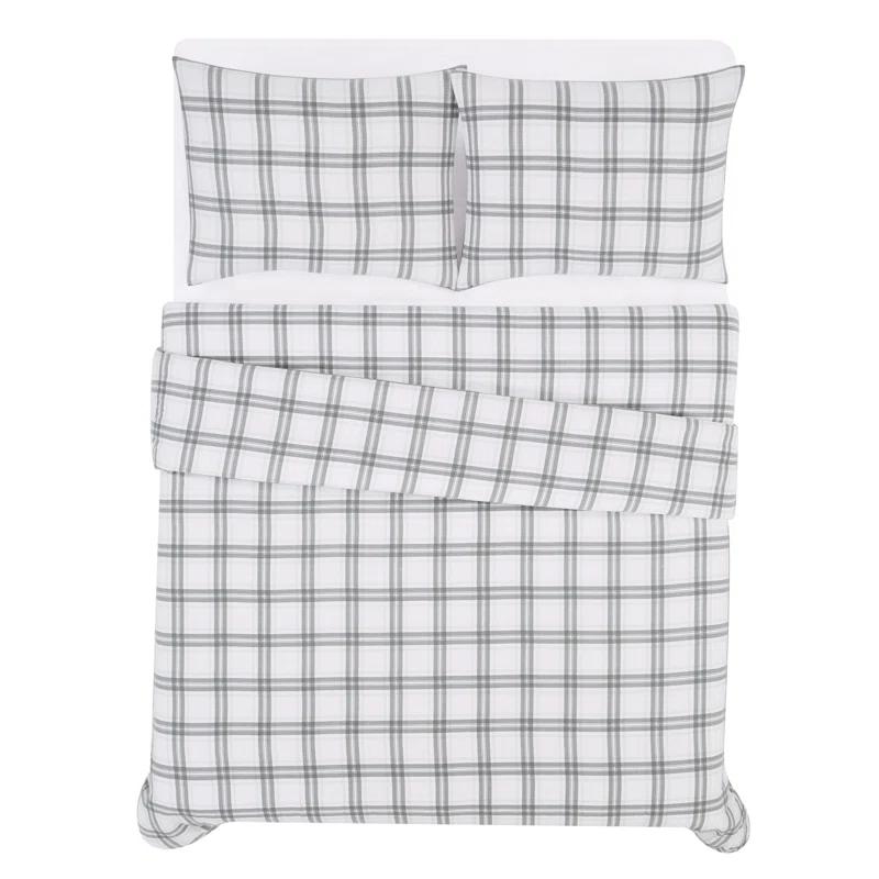 London Fog London Fog Plaid Flannel Duvet Cover Set