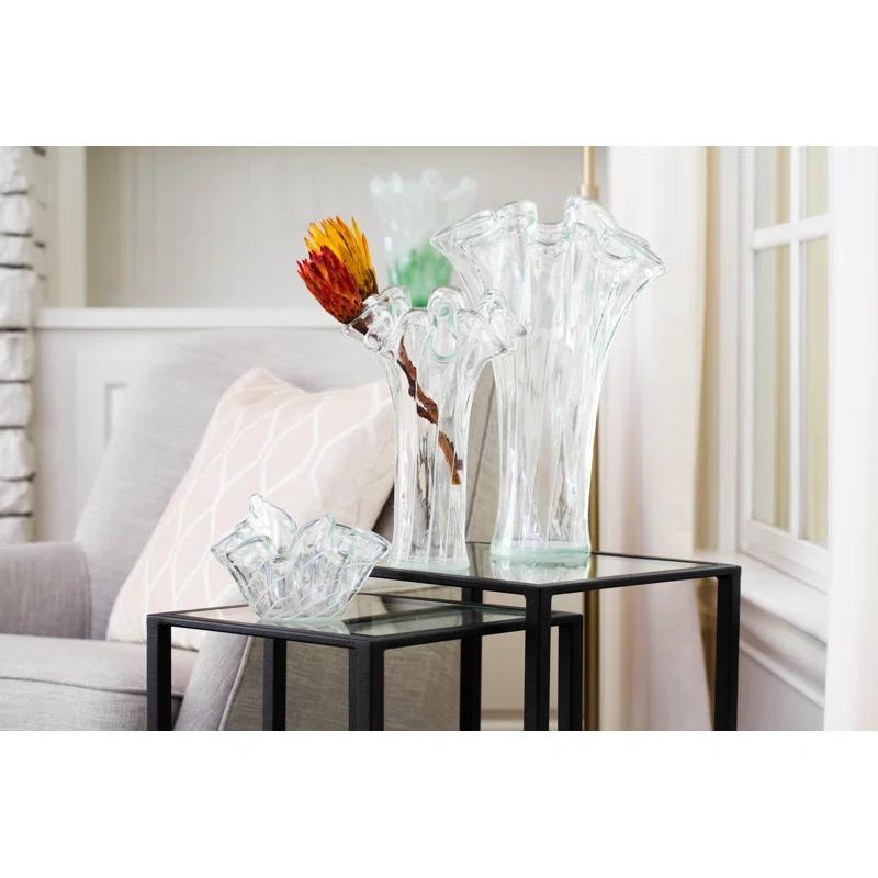 Onda Glass White Bowl