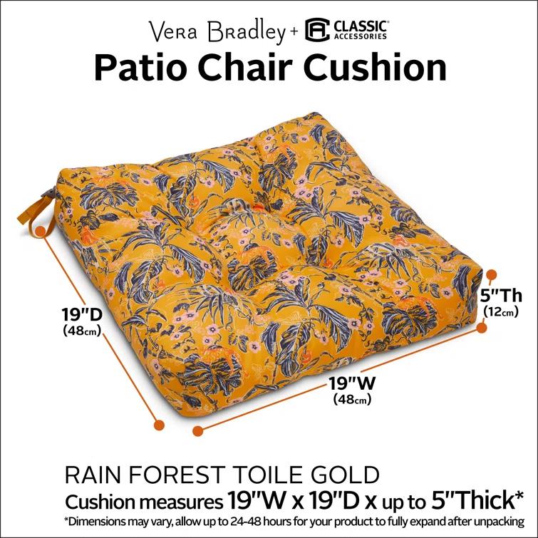 Vera Bradley Vera Bradley by Classic Accessories Water-Resistant Patio Chair Cushions (Set of 2)