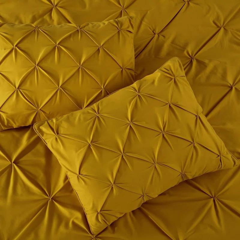 Chezmoi Collection Berlin Pintuck Microfiber 3-Piece Comforter Set