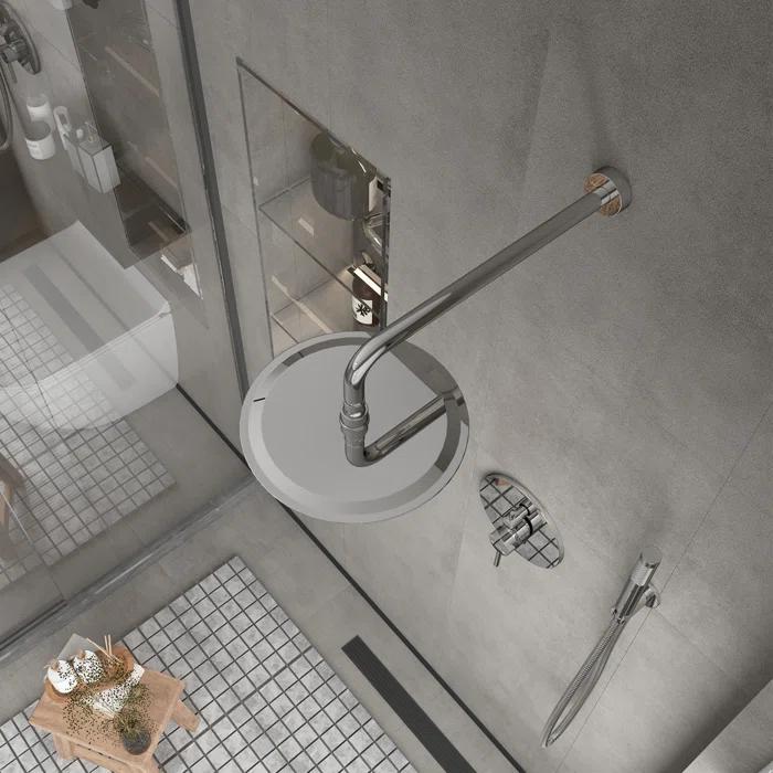 Pressure-Balanced Complete Shower System with 10-Inch Rain Shower Head, Handheld, Rough-in Valve