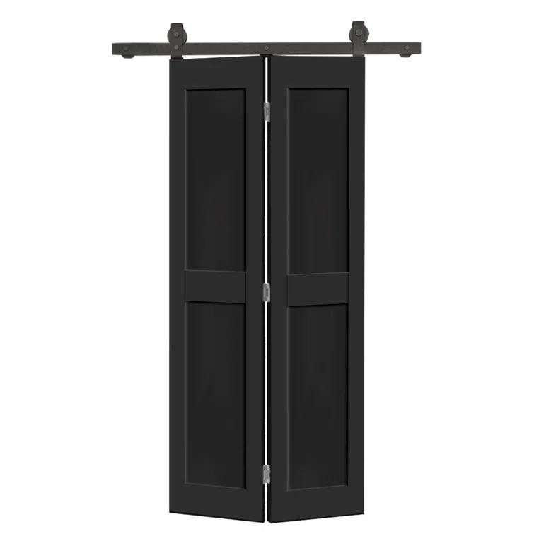Calhome 2 PANEL Shaker Composite Bi-Fold Door with Sliding Barn Door Hardware KitColor