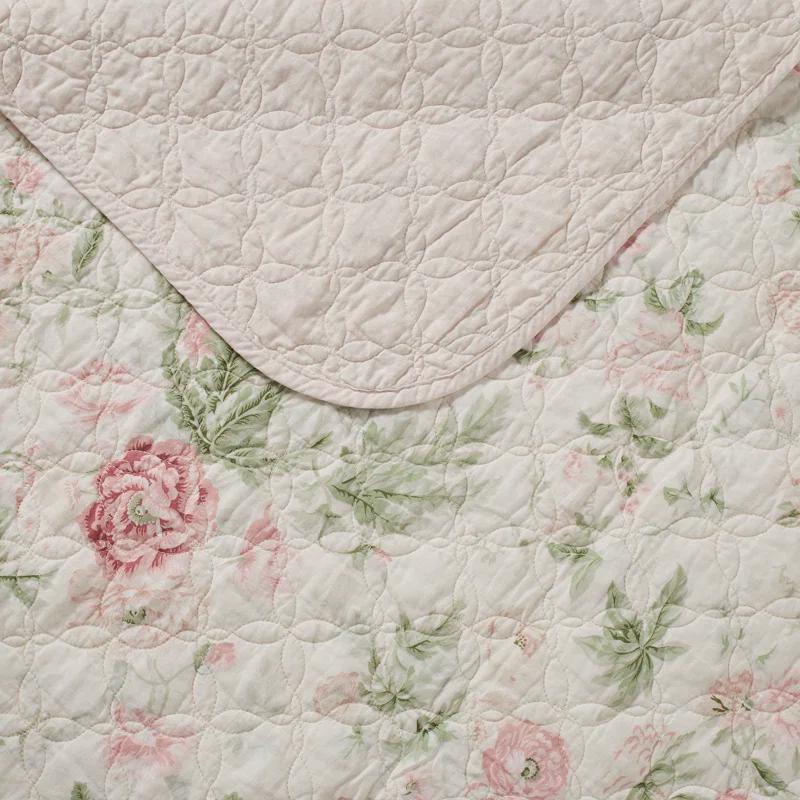 Laura Ashley Laura Ashley Breezy Floral Cotton Reversible Quilt Set