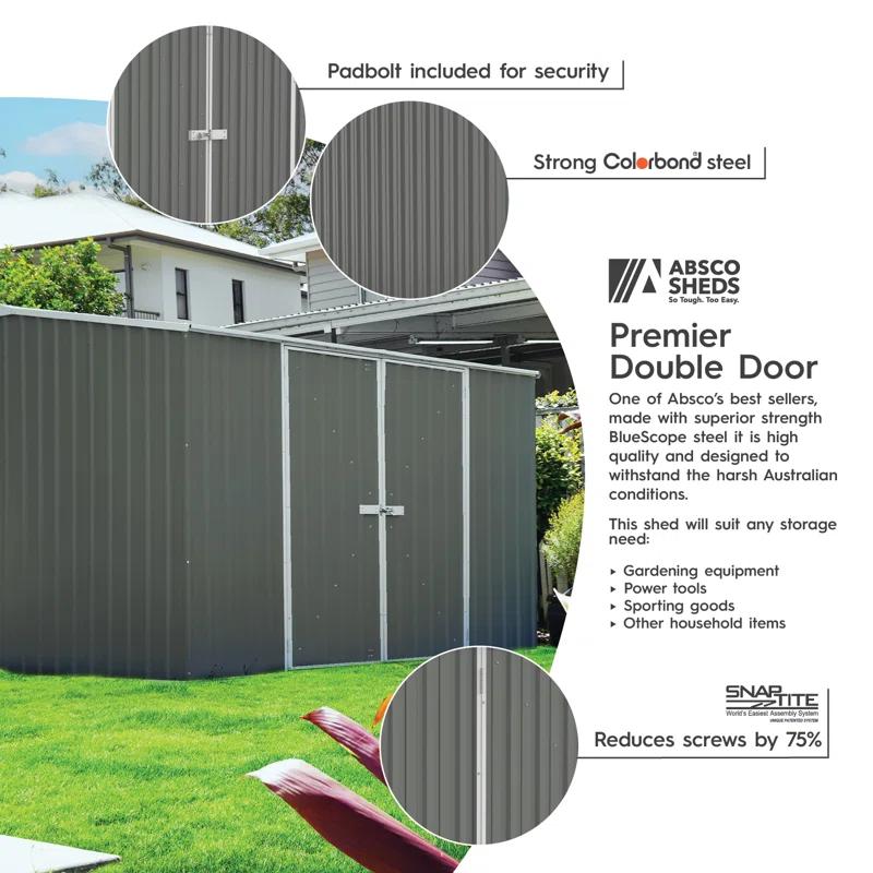 Absco Premier 10 ft. W x 10 ft. D Metal Storage Shed