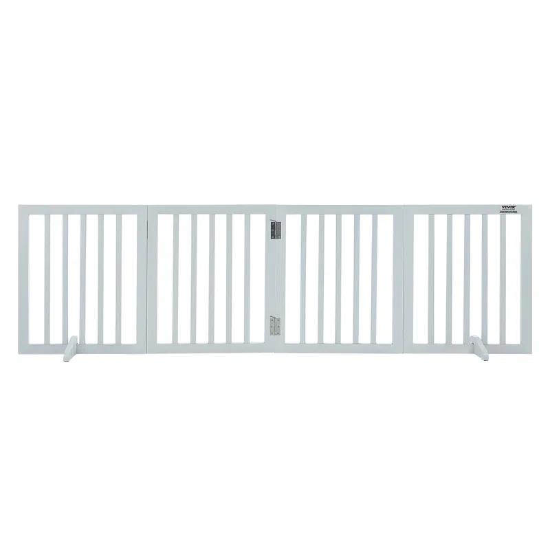 VEVOR Solid Wood Free Standing Pet Gate With Door