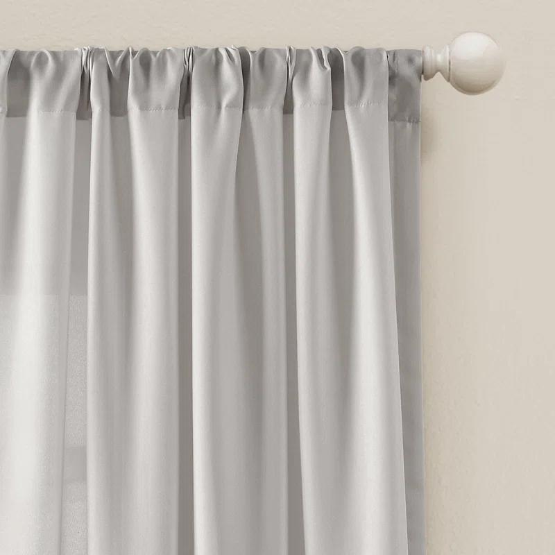 Lush Decor Polyester Semi Sheer Curtain Pair (Set of 2)