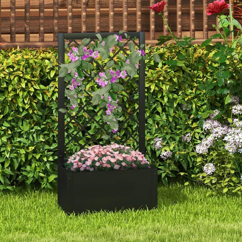 Shandia Metal Planter Box with Trellis