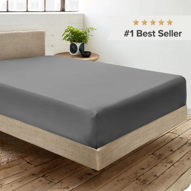 Bare Home 260 Thread Count Organic Cotton Percale Fitted Sheet