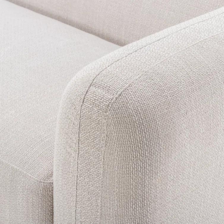 Nara 96'' Off-White Linen Tuxedo Arm Sofa